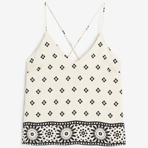 H&M Cream‎ and Black Patterned Camisole